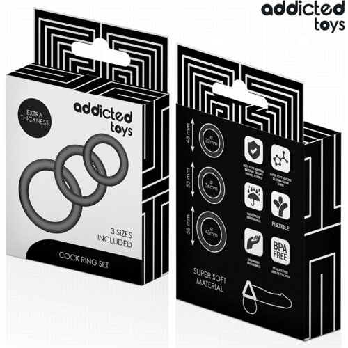Addicted Toys Cock Komplet Erekcijskih ObroČkov Addicted Toys I Slike