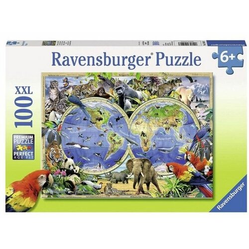 Ravensburger puzzle (slagalice) - Mapa sveta sa zivotinjama RA10540 Slike