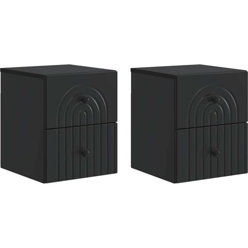  Stenski nočni omarici s predalom 2 pcs Črna 33 x 34,5 x 40 cm, (5000209427) Cene