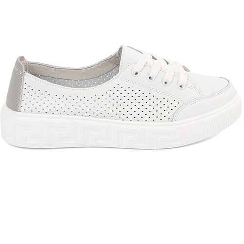 Sergio Leone White openwork lace-up sneakers by Slike