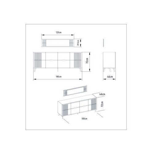 Hanah home komoda Frida 120x29,5x46cm bijela Slike