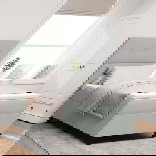 Box Spring Krevet s Madracem Svjetlosiva 100x200 cm Bar&amp;scaron;un Slike