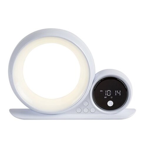 Rabalux stona lampa Wakeway, Budilnik, Sat-alarm, Bluetooth zvučnik, RGB, LED, 5W, Bela Slike