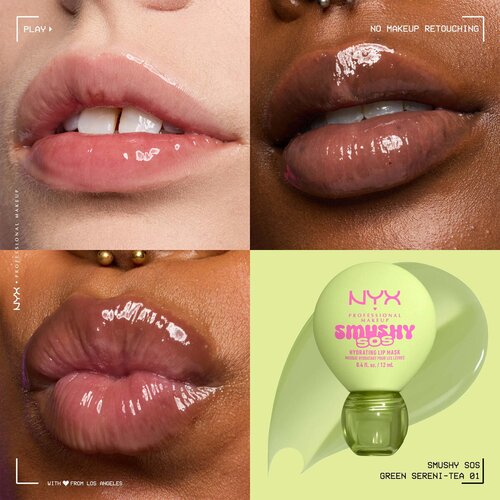 NYX Professional Makeup Smushy SOS vlažilna maska za ustnice odtenek 01 Green Sereni-Tea 12 ml Slike