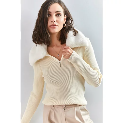 Bianco Lucci Sweater - Ecru - Regular fit