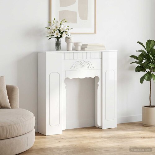  Okvir za kamin Bijela visokog sjaja 93 x 20 x 89 cm Cene