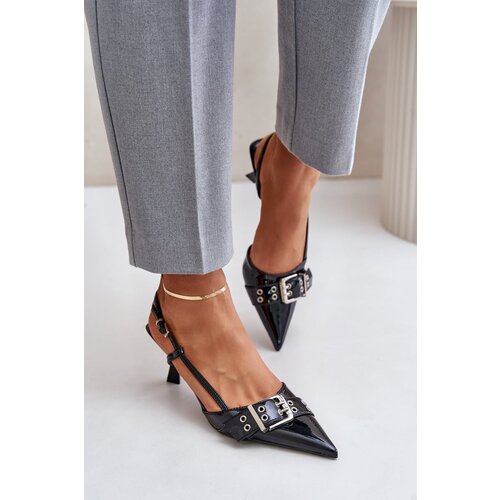 Kesi Patent leather pumps with buckle black Zeisia Slike