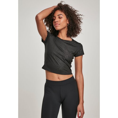 Urban Classics Women's Stretch Pattern Cropped Tee Black Snake Cene