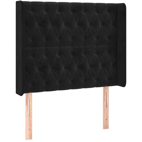 Maison Chic posteljno vzglavje - vzglavna omarica - nočna omarica z u&amp;scaron;esi črno 93x16x118/128 cm žamet, (21710504) Slike