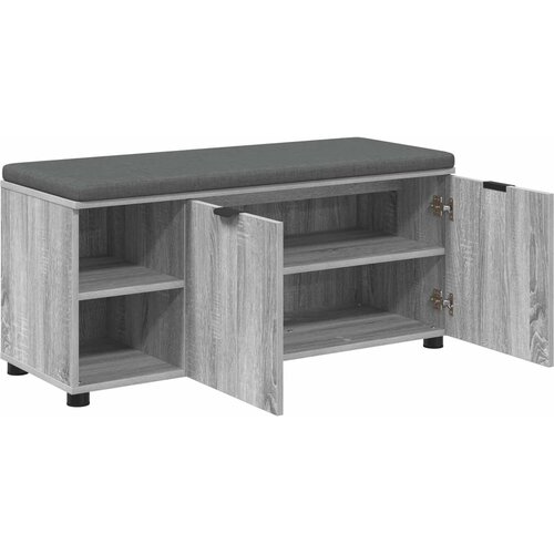  Klupa za hodnik s jastukom Sivi Sonoma 100 x 38 x 46 cm Slike
