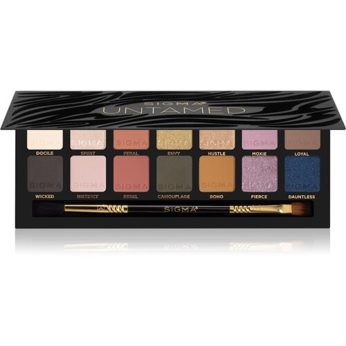 Sigma Beauty Untamed Eyeshadow Palette paleta sjenila za oči sa zrcalom i aplikatorom 19.32 g Slike