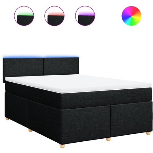 Maison Chic Box spring posteljni - Vzmetna postelja z vzmetnico črn 140x190 cm blago SL10692, (21882593) Cene
