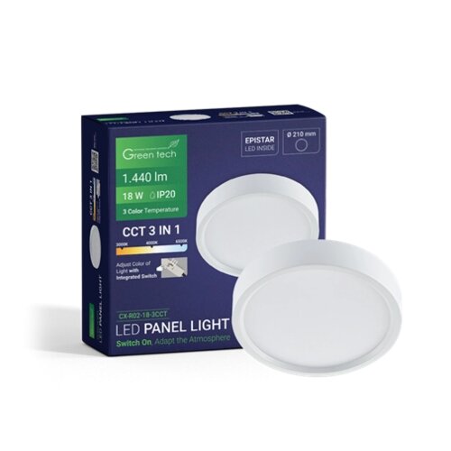 Greentech LED PANEL NADGRADNI 18W, 3CCT, OKRUGLI Slike