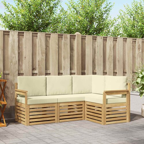  Set vanjskih sofa 4 pcs Bijela i krem 187,5 x 128,5 x 73 cm Cene