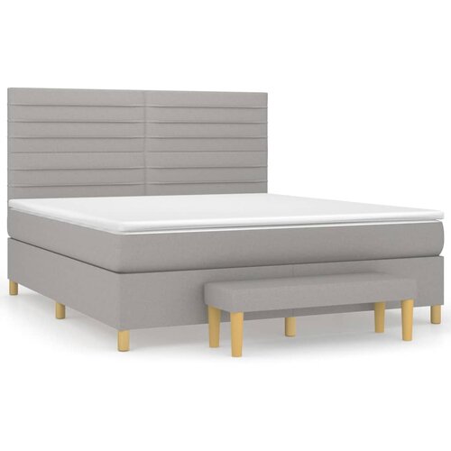 VidaXL Box spring postelja z vzmetnico svetlo siva 160x200 cm žamet, (20898622) Slike