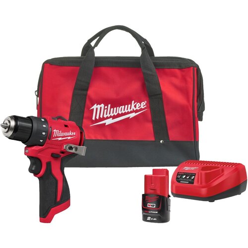 Milwaukee M12 BLDDRC-201B, 1x2.0Ah baterija + torba, aku. bu&scaron;ilica 4933500773 Cene