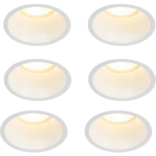 QAZQA Set van 6 inbouwspots wit GU10 70mm IP44 - Dept Cene