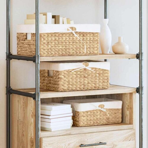  Košare za pohranu 3 pcs Prirodna 40 x 30 x 18 cm Zumbul - 40 x 30 x 18 cm s bijelim oblogom Cene