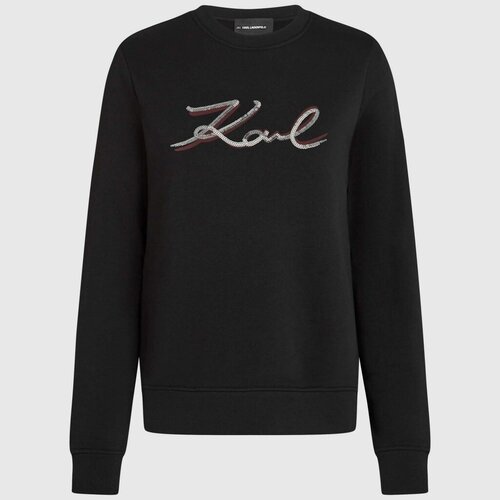 Karl Lagerfeld Puloverji SIGNATURE SEQUINS SWEATSHI Črna Slike