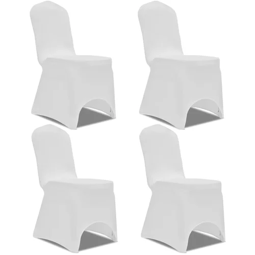 vidaXL Rastezljiva navlaka za stolice 4 kom Bijela boja