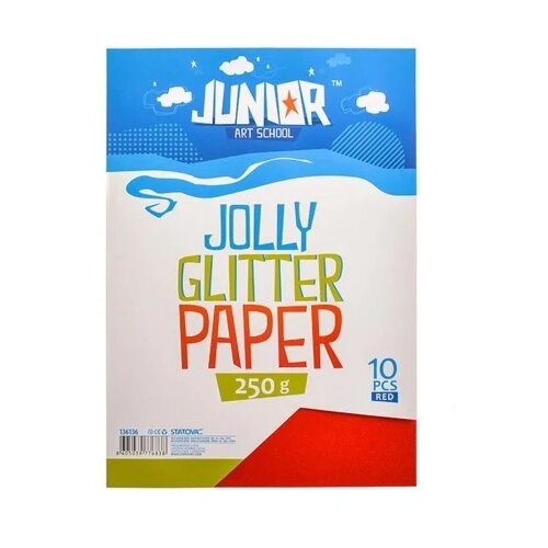 Junior jolly glitter paper papir sa &amp;scaron;ljokicama a4 250g 10k - odaberite nijansu crvena ( 136136 ) Slike