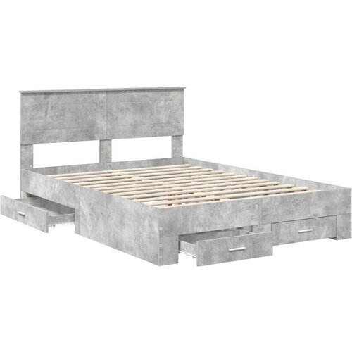  Okvir za krevet s uzglavljem Betonski sivi 160 x 200 cm Slike