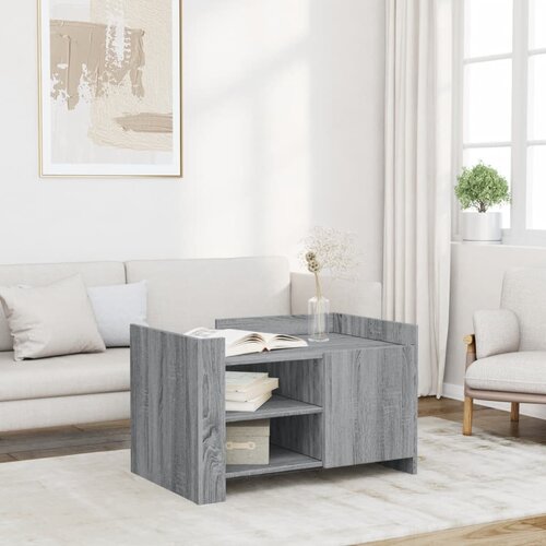  The Living Store Klubska mizica siva sonoma 80x50x50 cm inženirski les - Klubska Mizica, (21496211) Cene
