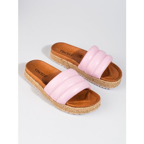 VINCEZA Women's espadrilles on thick sole pink Slike