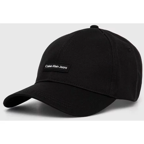 Calvin Klein Jeans Bombažna bejzbolska kapa črna barva, K50K512141