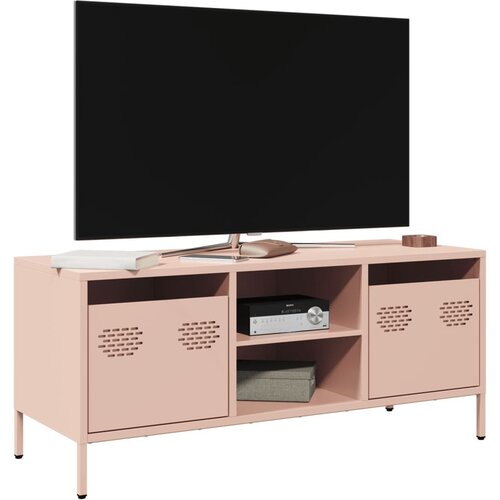 VidaXL TV ormarić ružičasti 101,5 x 39 x 43,5 cm hladno valjani čelik Slike