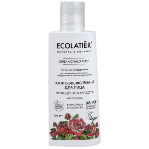 ECOLATIER Tonik za lice protiv bora sa eteričnim uljima divlje ruže i vitaminom E - - Kozmo Slike