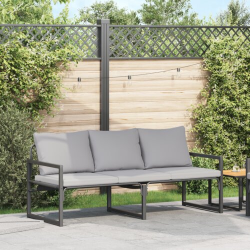 VidaXL Vrtna klop Črna 61 x 72.5 x 71 cm Jeklo Slike