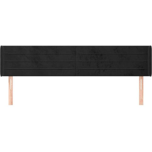 vidaXL Vzglavje z u&scaron;esi črno 183x16x78/88 cm žamet Cene