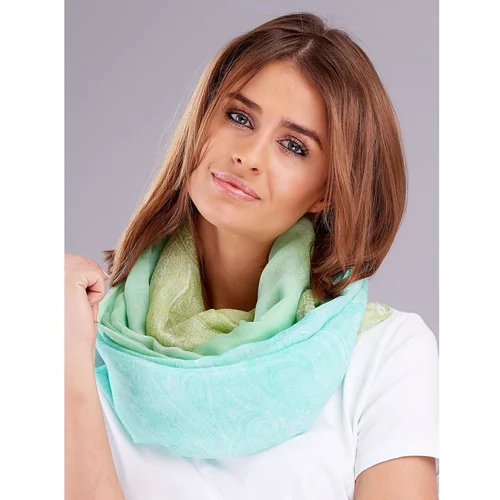 Fashion Hunters Green airy ombre scarf with a motif