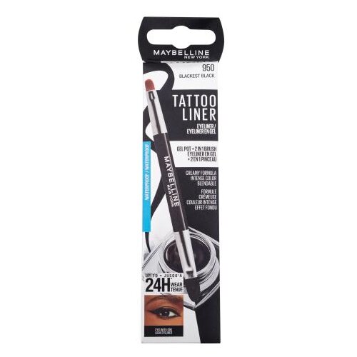 Maybelline Tattoo Liner Gel Pot vodootporan tu&amp;scaron; za oči tekuće 3 g Nijansa 950 blackest black Slike