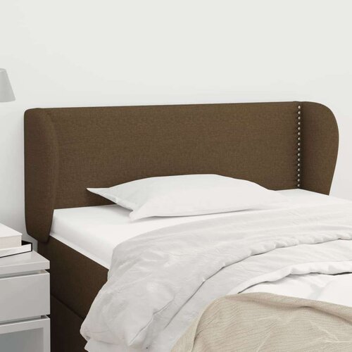  Vzglavje z u&amp;scaron;esi temno rjavo 83x23x78/88 cm blago, (20737369) Slike