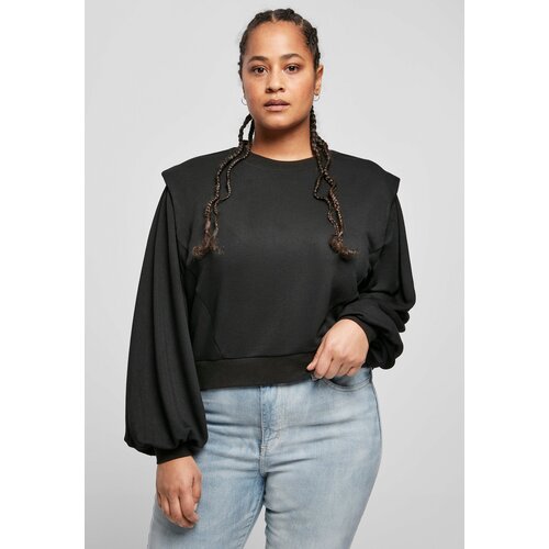 UC Curvy Women's Terry Crewneck modal with padded shoulders, black Cijene