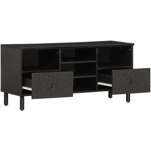 Maison Chic TV omarica - TV enota - Televizijska omarica črna 100x33x46 cm trden mangov les, (21698900) Slike