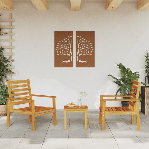  Vrtna stolica 2 kom 66,5x65x81 cm od masivnog bagremovog drva Cijene