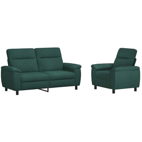  Set sofe 2 pcs Tamnozelena Tkanina - Tamnozelena Jednostruka + Dvostruka (140 cm) Slike