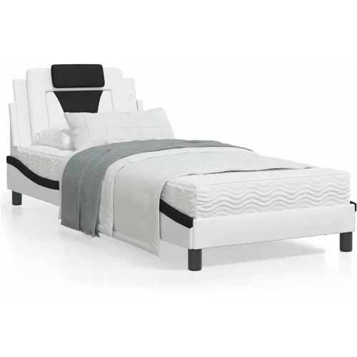  Krevet s madracem bijelo-crni 80 x 200 cm od umjetne kože
