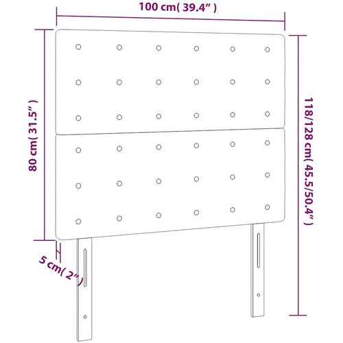  Uzglavlje tamnoplavo 100x5x118/128 cm bar&amp;scaron;unasto Slike