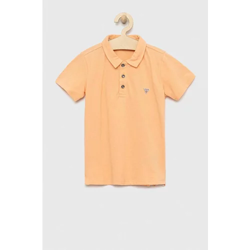 Guess Pamučna polo majica boja: narančasta, glatki model