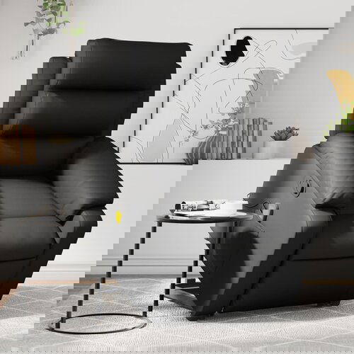 vidaXL Masažni naslanjač s funkcijo vstajanja črno umetno usnje Cene