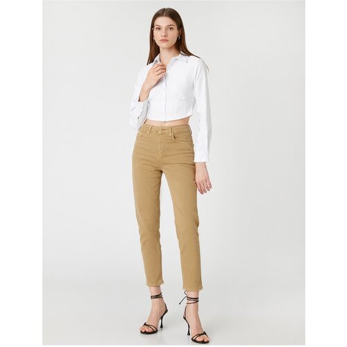 Koton High Waist Denim Trousers Lightweight Skinny Leg - Mom Jean Slike
