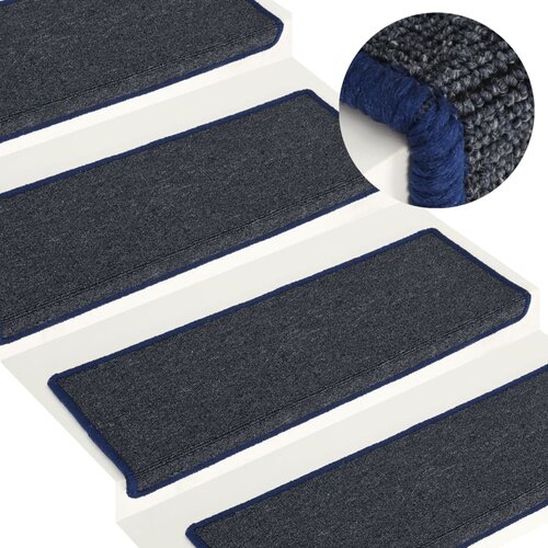 VidaXL Preproge za stopnice 15 kosov 65x25 cm sive in modre Slike