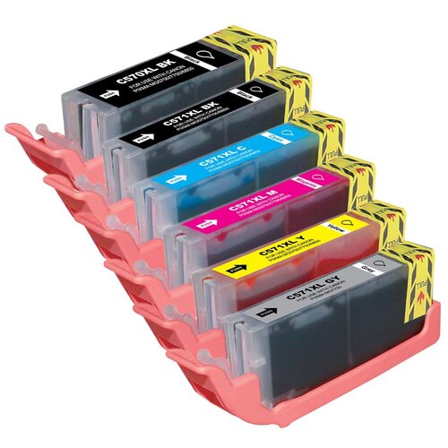 All4Printing Canon 570XL 571XL set , PGI-570 XL , CLI-571 XL , komplet 6 XL kompatibilnih kartu&amp;scaron; s čipom Slike