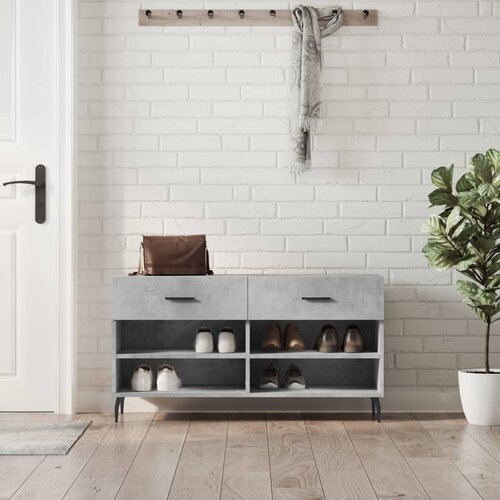  Klupa za cipele siva boja betona 102x35x55 cm konstruirano drvo Cijene