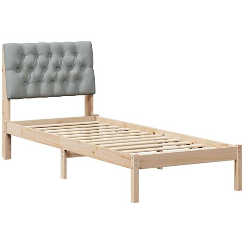  Krevetni okvir s tapiciranim uzglavljem Smeđa 75 x 190 cm Slike