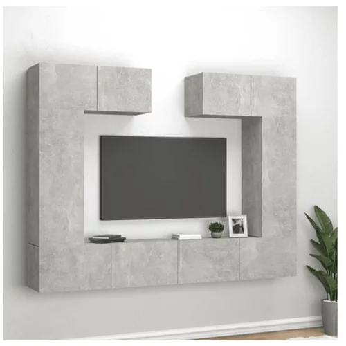  Komplet TV omaric 6-delni betonsko siv inženirski les